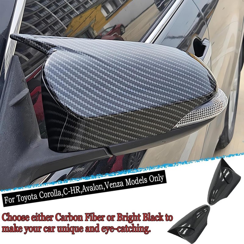 MUXEE Side Rear View Mirror Cover for Toyota Corolla 2014-2019，C-HR 2018-2021，Avalon 2013-2018，Venza 2013-2016，Prius 2012-2018 Carbon Fiber Turn Signal Housing Cover(with Turn Signal housing Slot.) - Image 4